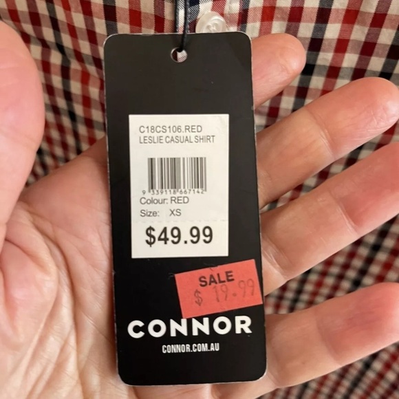 Connor Men's  Checkered cotton Long Sleeve Collared Button Up Shirt Size XS - Picture 2 of 7